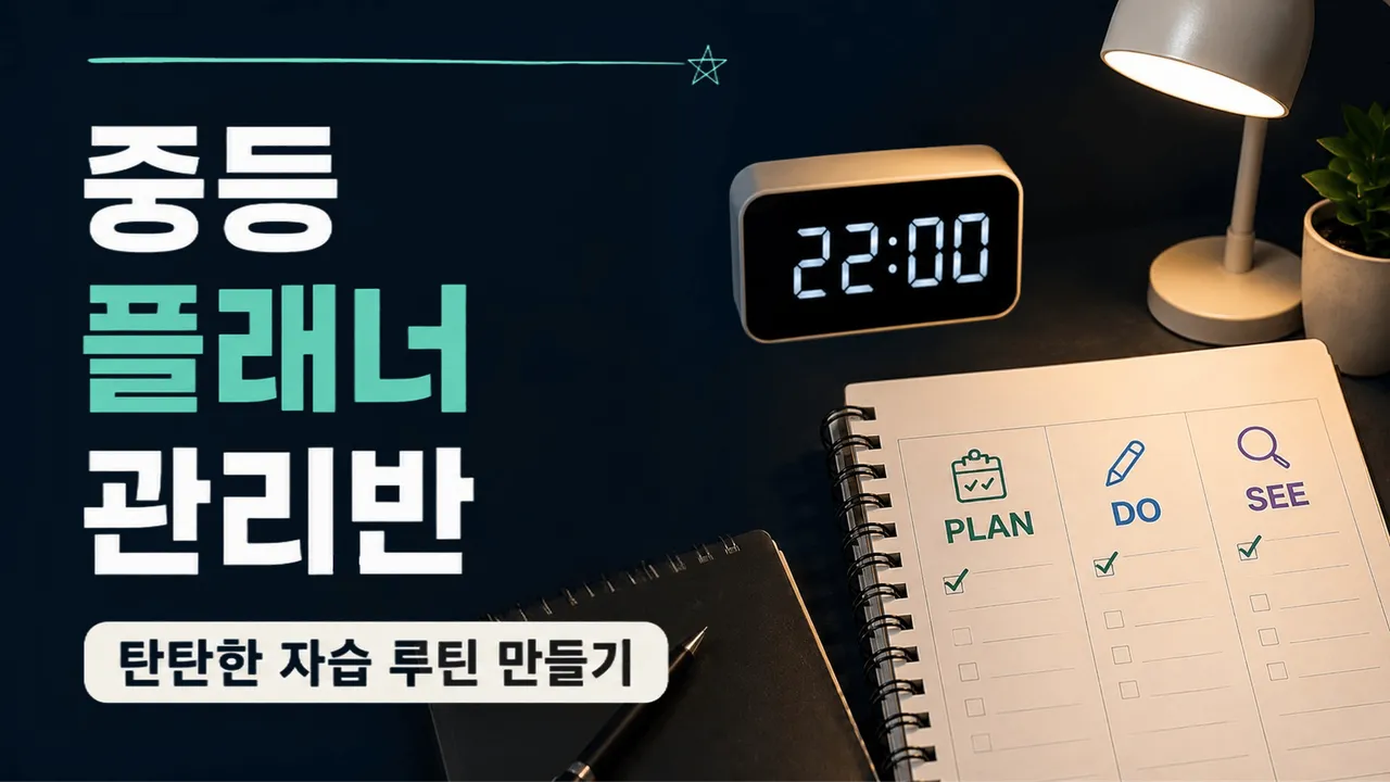 [스터디윗미] 시험기간 공부 루틴 잡는 중등 플래너 관리반 | 확실한 공부습관 만들기