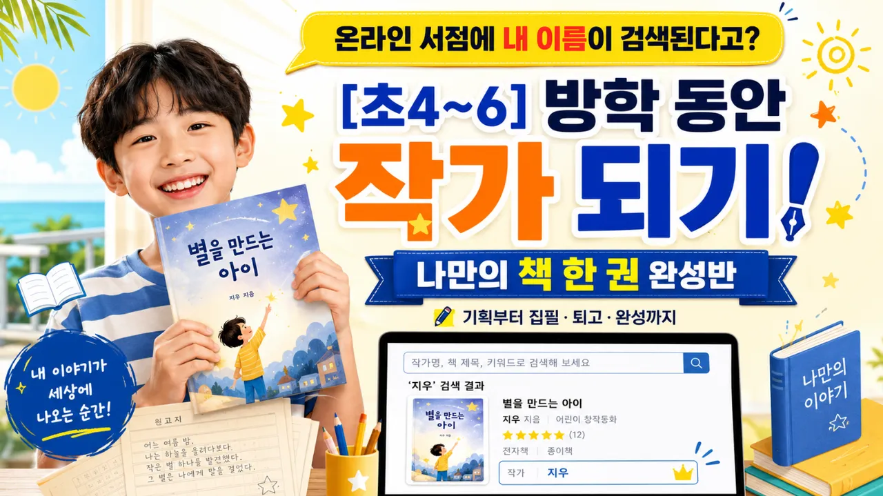 [초4~6] 여름방학 작가 데뷔! 나만의 전자책 출간 프로젝트