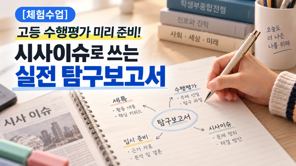 [체험수업] 고등 수행평가 미리 준비! 시사이슈로 쓰는 실전 탐구보고서