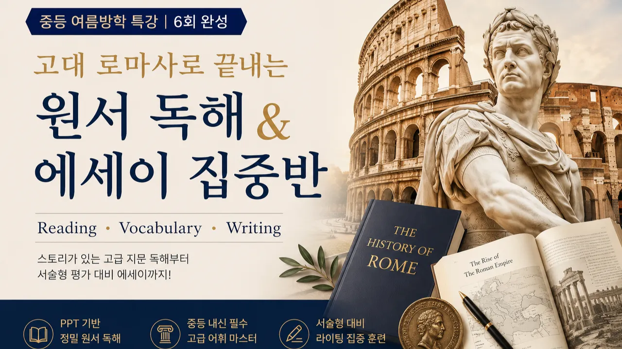 [여름방학 특강] 고대 로마사로 끝내는 원서 독해 & 에세이 집중 반 (6회 완성)