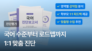 [진단평가] 국어 현재 수준 1:1 진단부터, 맞춤형 로드맵 추천까지