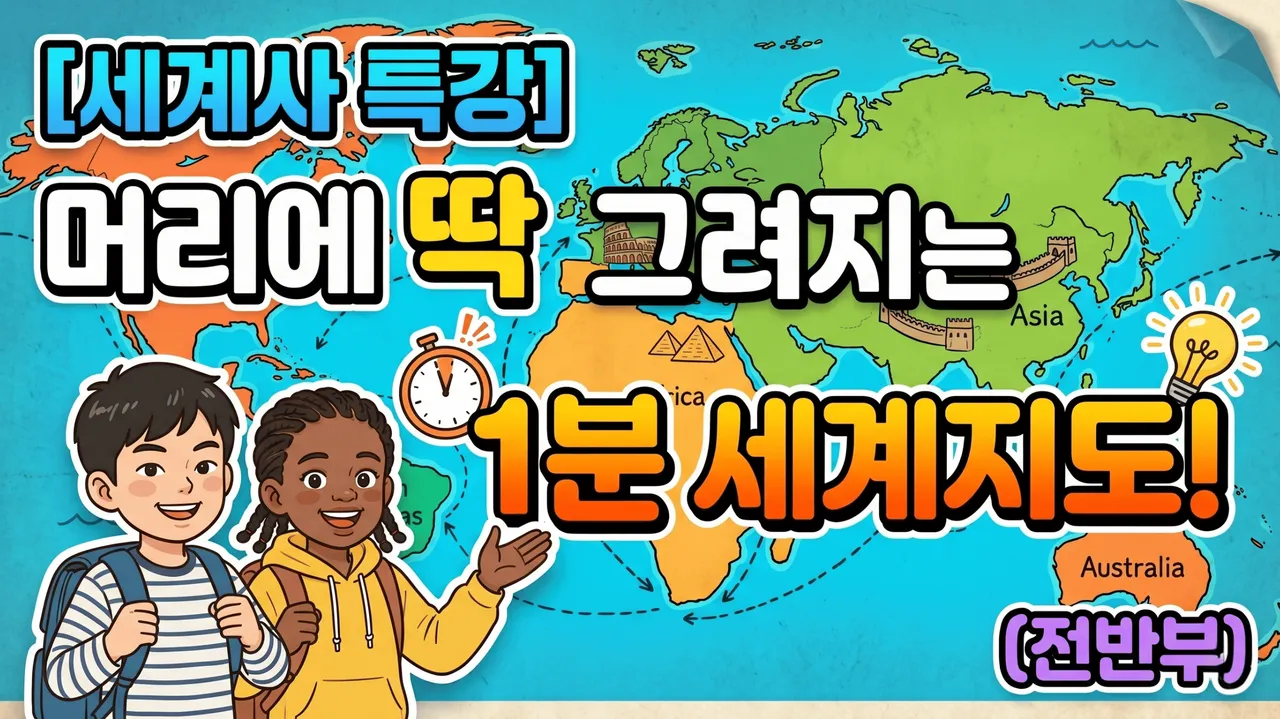 [세계사 특강] 머리에 딱 그려지는 1분 세계지도! (전반부)