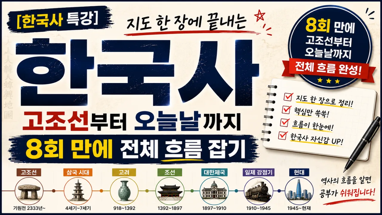 [한국사 특강] 지도 한 장에 끝내는 한국사 : 8회 만에 고조선부터 오늘날까지 전체 흐름 잡기