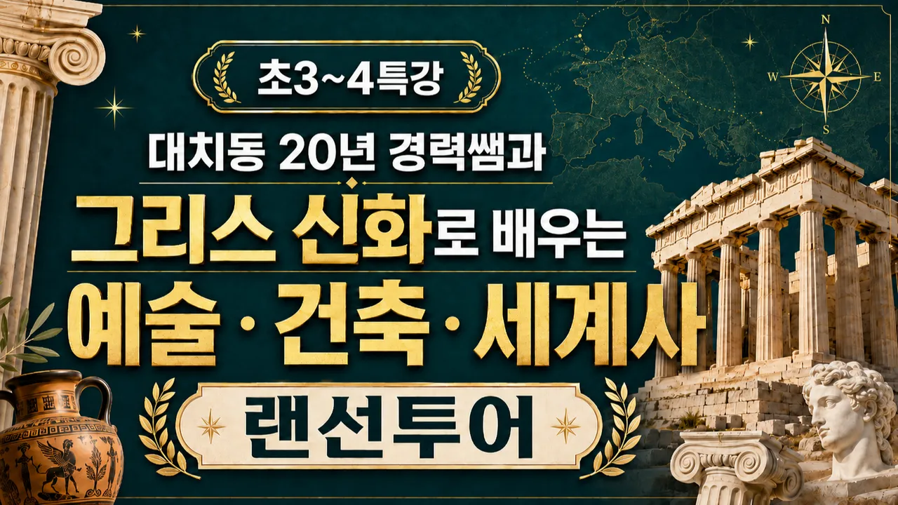 [초3~4여름방학특강] 대치동20년 경력쌤과 그리스 신화로 배우는 예술:건축:세계사 랜선투어
