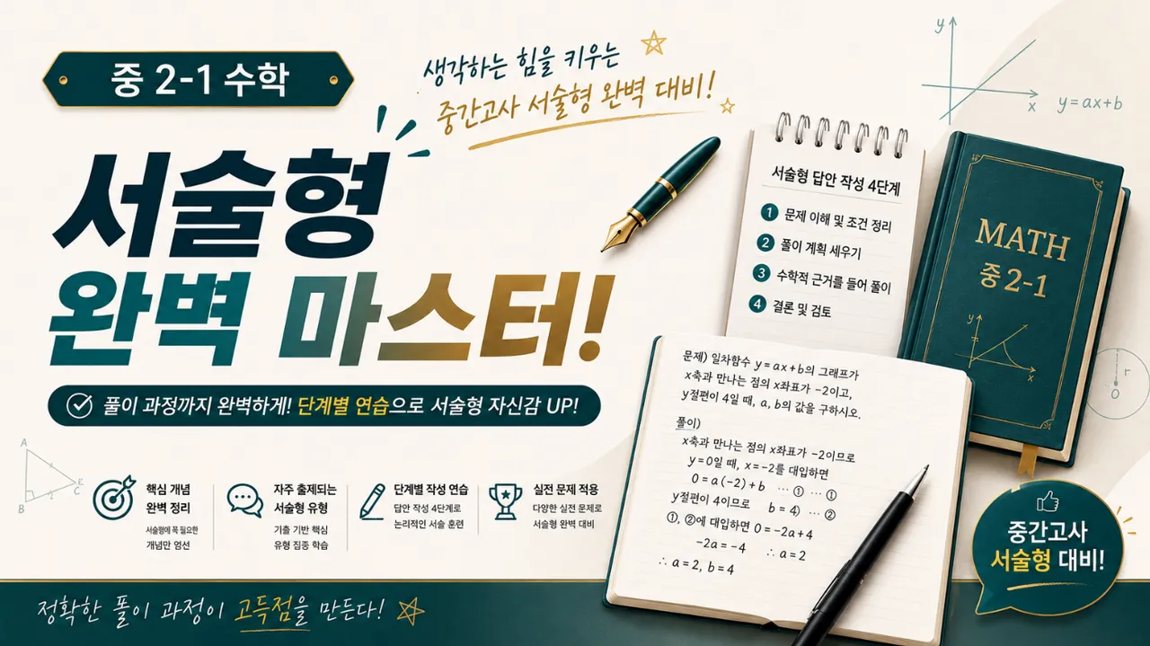 [중2-1 수학]중간고사 범위 서술형 마스터!