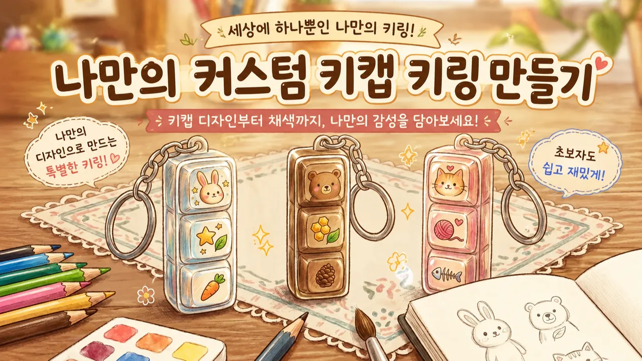 [5월 한정] 세상에 딱 하나! 곰손도 금손 되는 나만의 커스텀 키캡 키링 굿즈 만들기