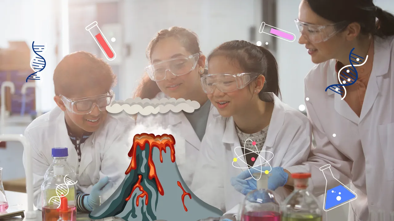 용암이 부글부글 방구석 STEAM 과학 ! 정글 속 화산 실험