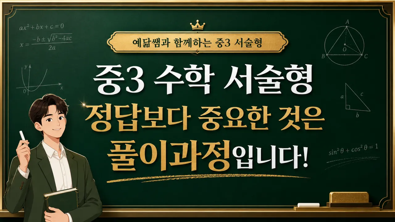 중3 수학 서술형, 정답보다 중요한 것은 '풀이과정'입니다!