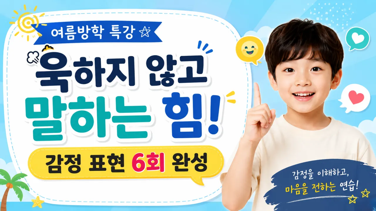 [여름방학 특강] 욱하지 않고 말하는 힘! 감정 표현 6회 완성 (1:1 맞춤)