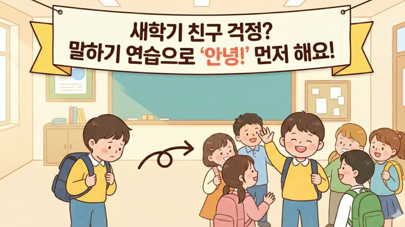 새학기에 먼저 친구에게 인사해요! 친구 사귀기가 어려운 아이를 위한 말하기 연습 수업