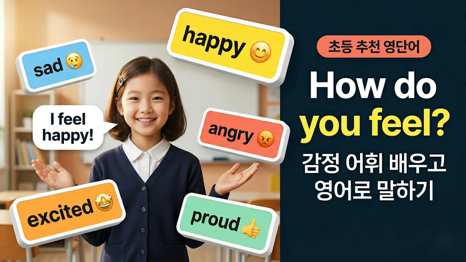 [초등 영단어] 감정 어휘 배우고 영어로 말해요
