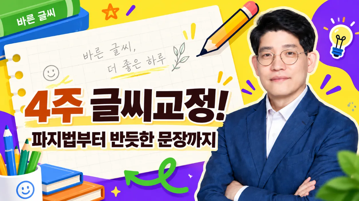 4주 글씨교정! 파지법부터 반듯한 문장까지