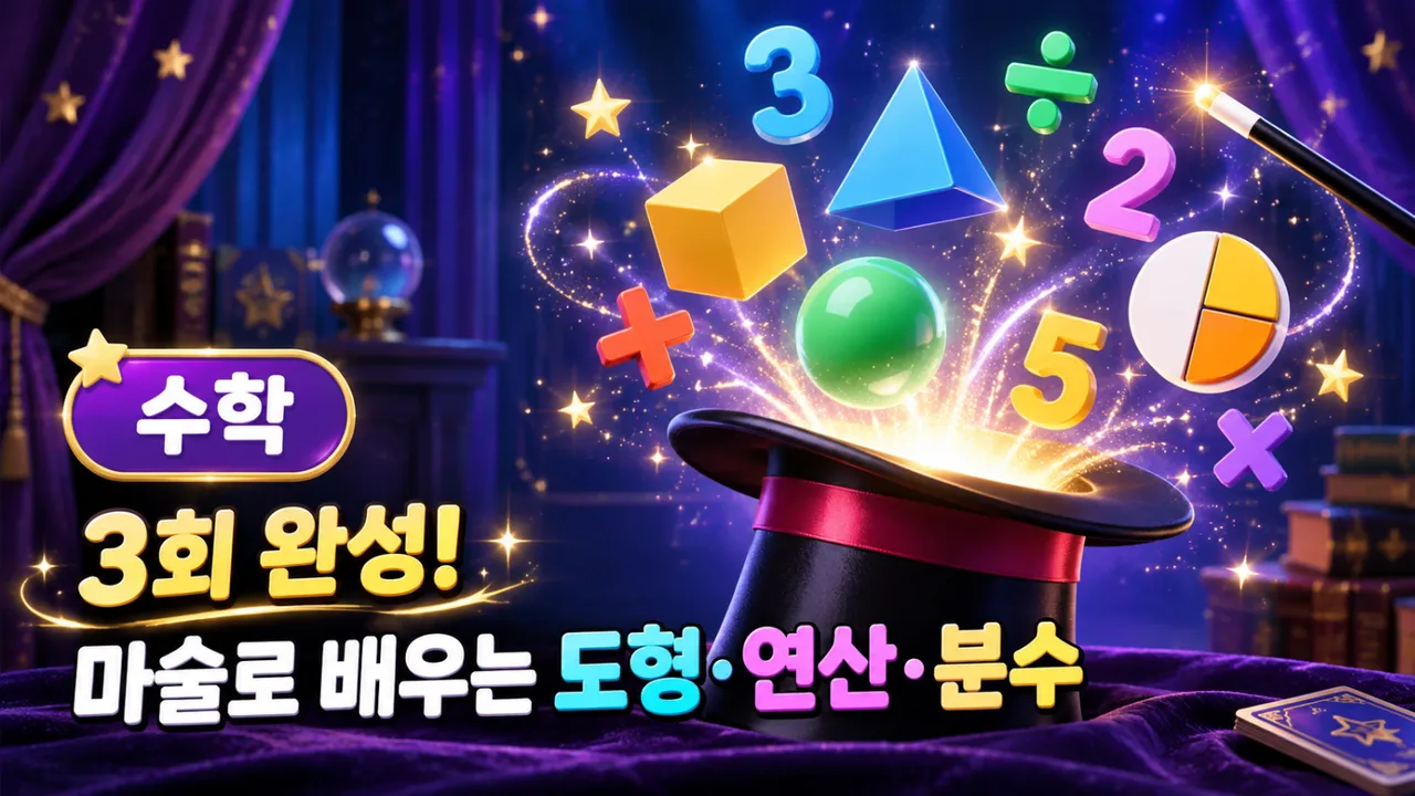 3회 완성! 초3, 초4를 위한 마술로 배우는 도형·연산·분수
