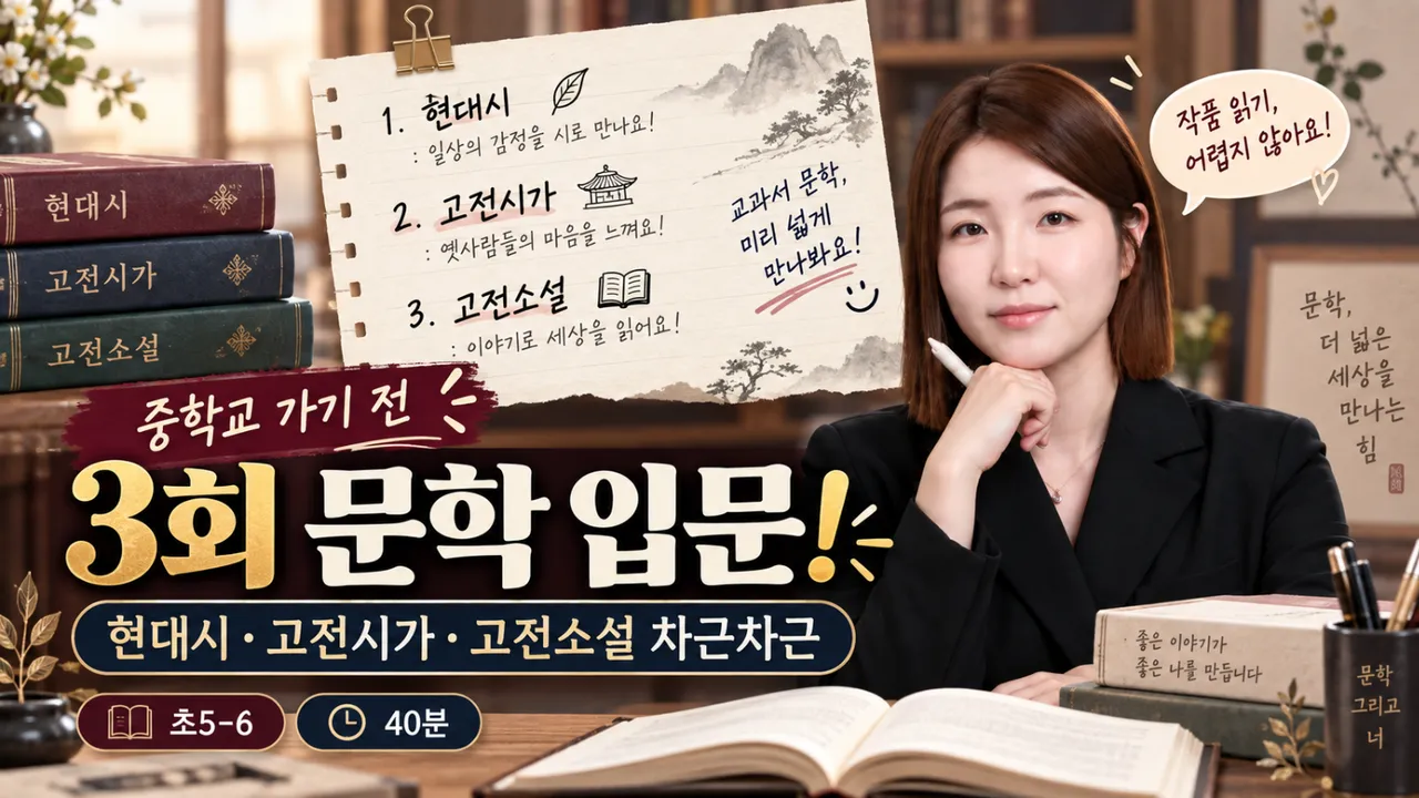 중학교 가기 전 3회 문학 입문! 현대시·고전시가·고전소설부터 차근차근