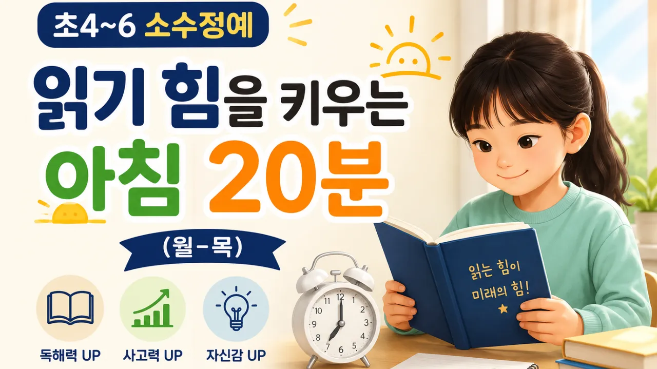(기간한정할인) [초4~6 소수정예] 읽기 힘을 키우는 아침 20분(월-목)