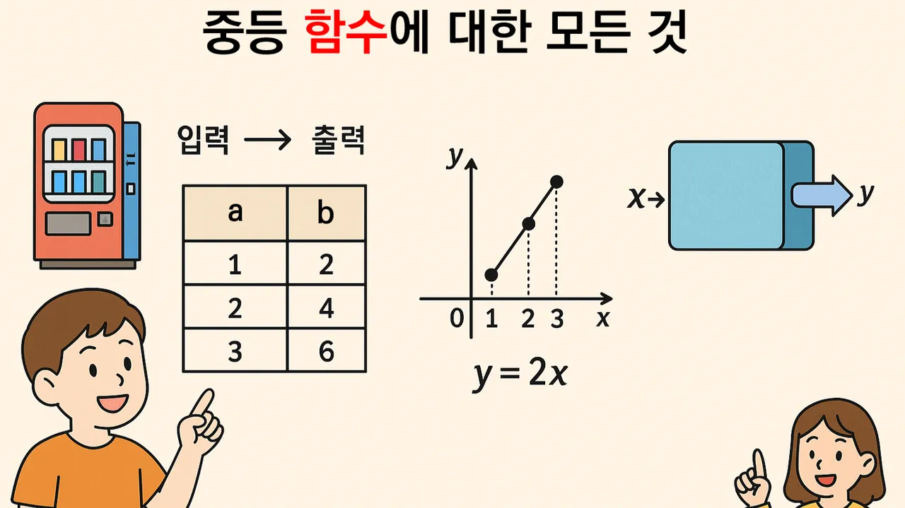 중등 함수에 대한 모든 것 : 초등수학부터 이차함수까지 [표준 단계] : 개념 중심으로