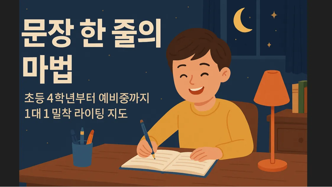 문장 한 줄의 마법: 초등 4학년 부터 예비중까지 1대 1 밀착 라이팅 지도
