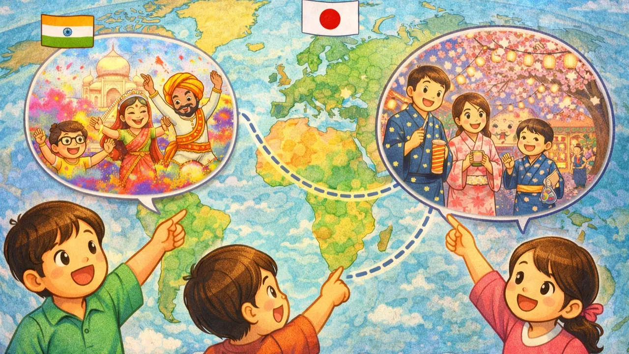 지도 위에 펼쳐지는 신기한 문화 여행 [인도, 일본]