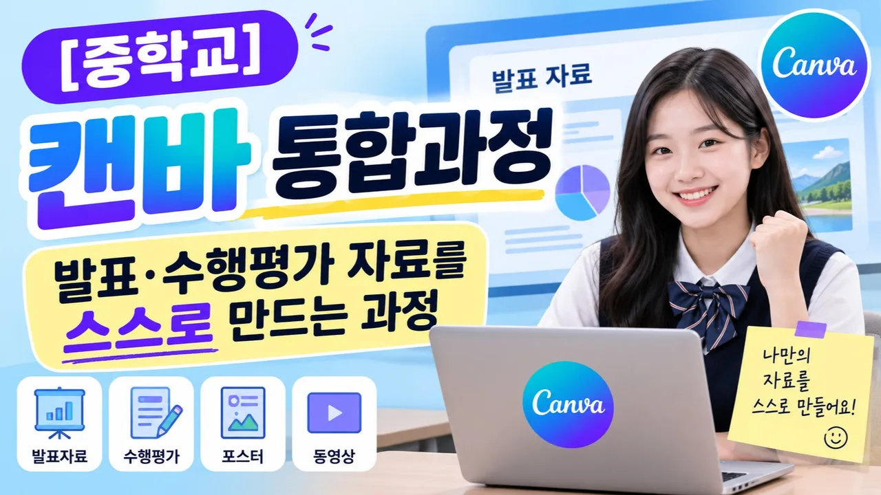 [중학교] 캔바 통합과정 : 중학교 수행평가·발표 완벽 대비