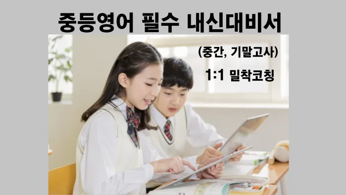 중등 내신 지필평가 (독해, 문법) 1:1 밀착코칭
