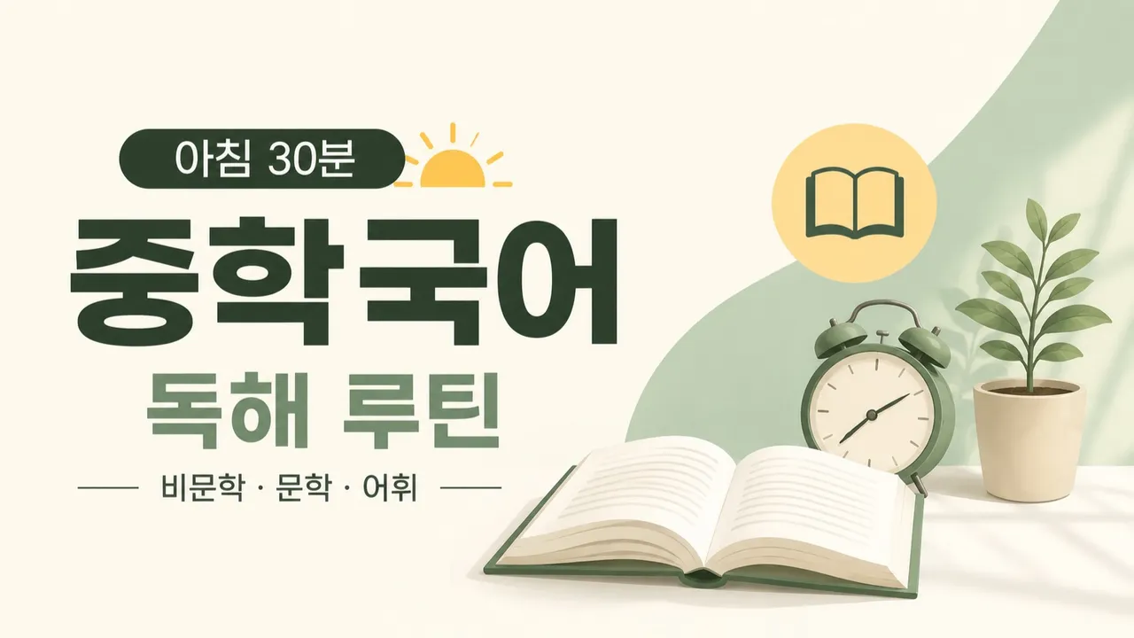 아침 30분, 중학 국어 독해 루틴|비문학·문학·어휘