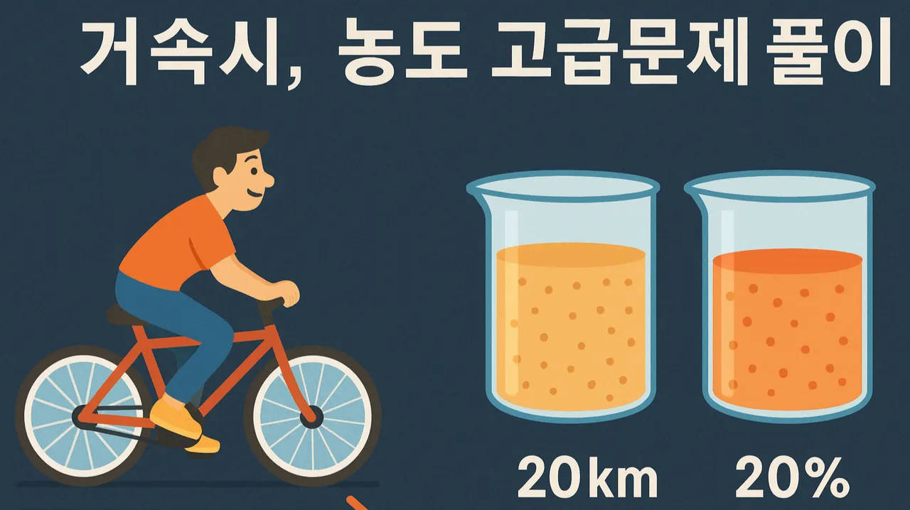 완전정복!! 거속시, 농도의 활용 문제 해결법(일차방정식) 고급단계