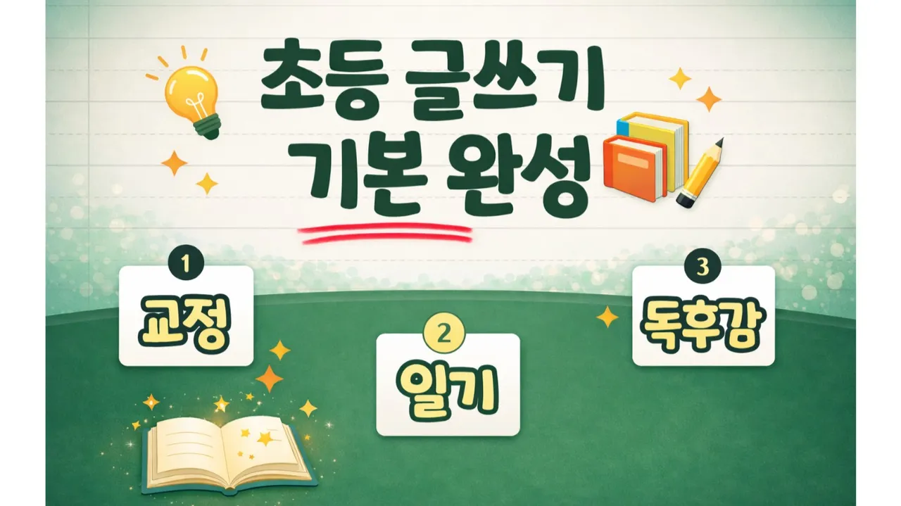 [3회 완성] 초등 글쓰기 기본 완성: 교정, 일기, 독후감 (1:1 피드백)