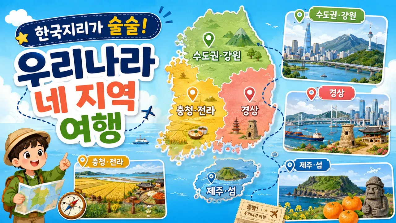 [여름방학특강] 한국지리가 술술! 우리나라 네 지역 여행