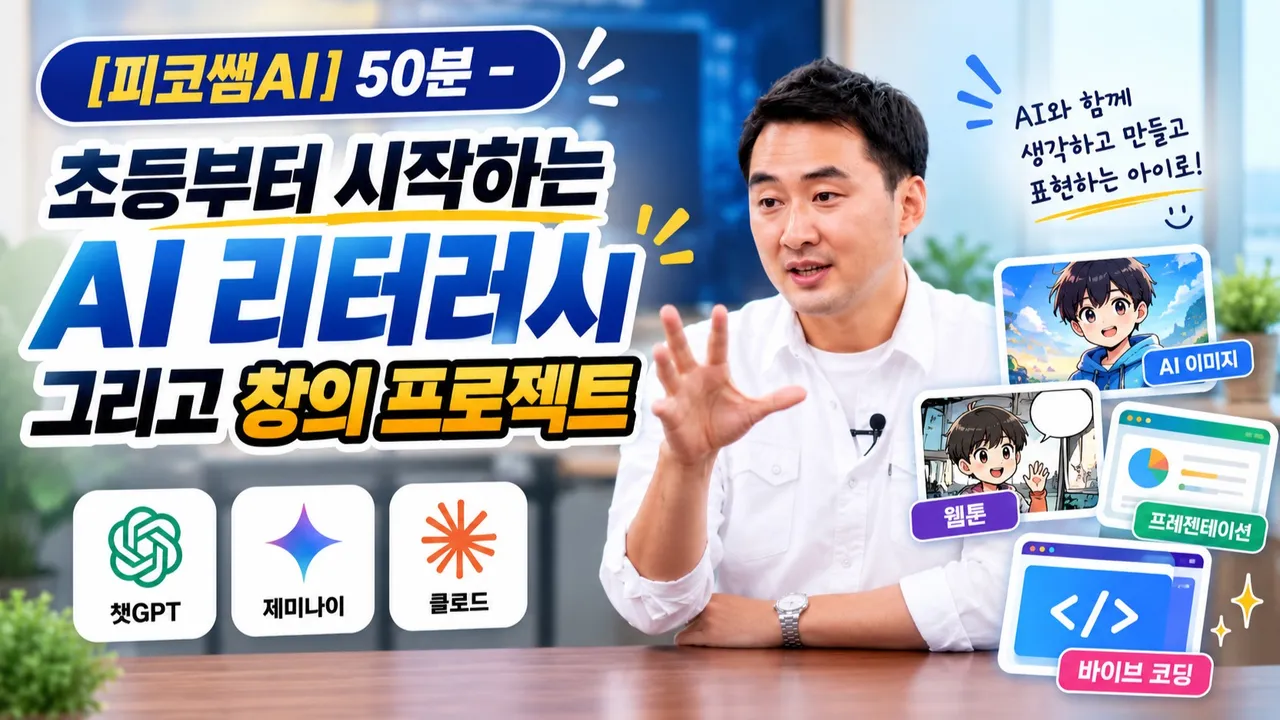 [피코쌤AI] 50분 - 초등부터 시작하는 AI 리터러시 그리고 창의 프로젝트