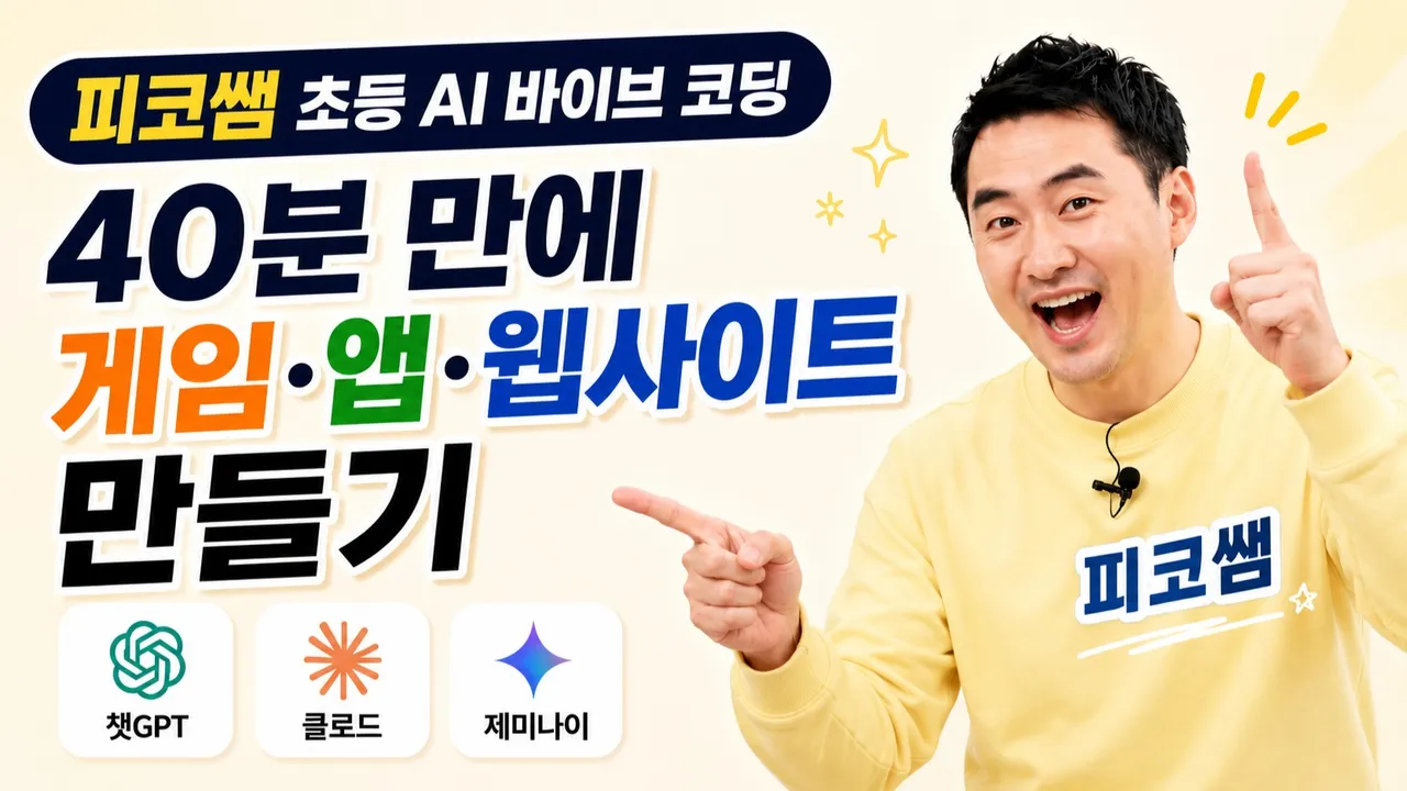 [피코쌤 AI 바이브 코딩] 40분 만에 챗GPT로 게임·앱·웹사이트 만들기