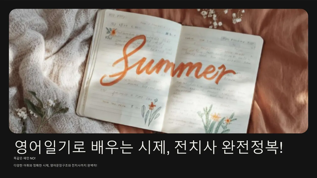 [40% 오픈 초특가] 시제와 전치사 마스터하며 매일 쓰는 영어 일기 도전!