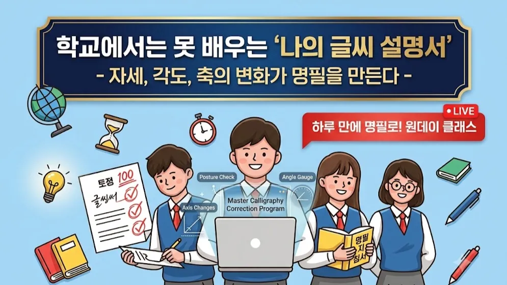 학교에서는 못배우는 '노트필기 방법' - 자세, 각도, 축의 변화가 명필을 만든다 -