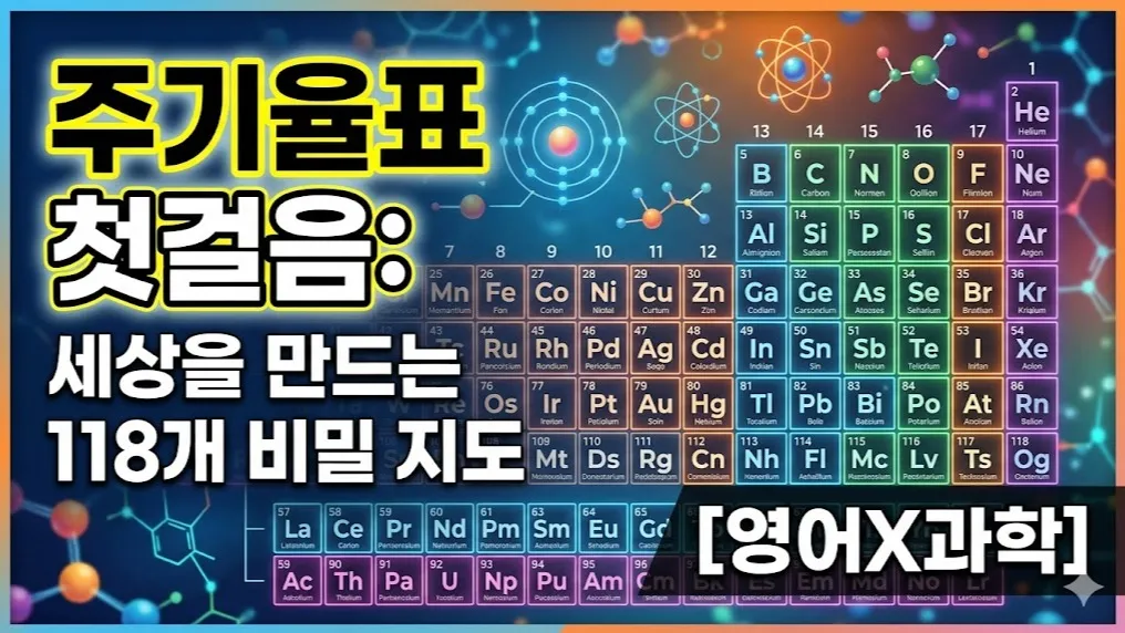 100% 영어 주기율표 첫걸음: 세상을 만드는 118개 비밀 지도 [영어X과학]