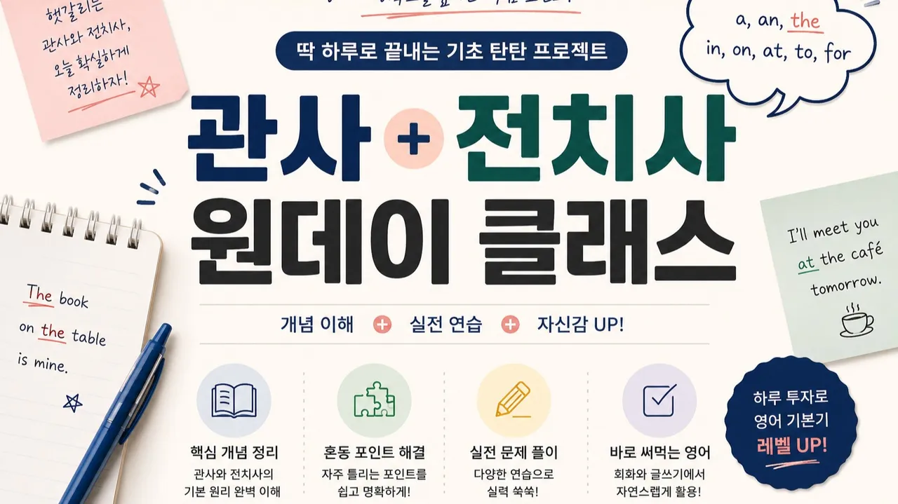 [원데이클래스]  "관사 + 전치사" 원데이 마스터하기!