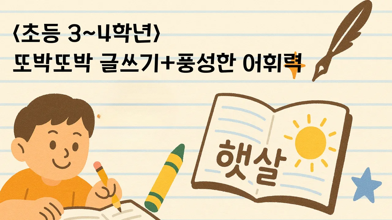 <초등3~4학년> 여름방학특강! 또박또박 글씨쓰기+풍성한 어휘력 완성!
