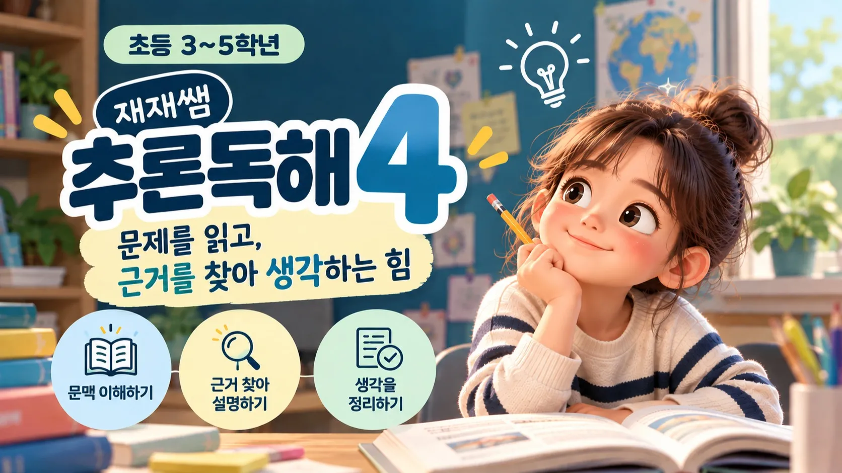 <재재샘의 문해력 교실> 용선생 추론 독해 클래스 4단계 - 근거 말하기 완성반