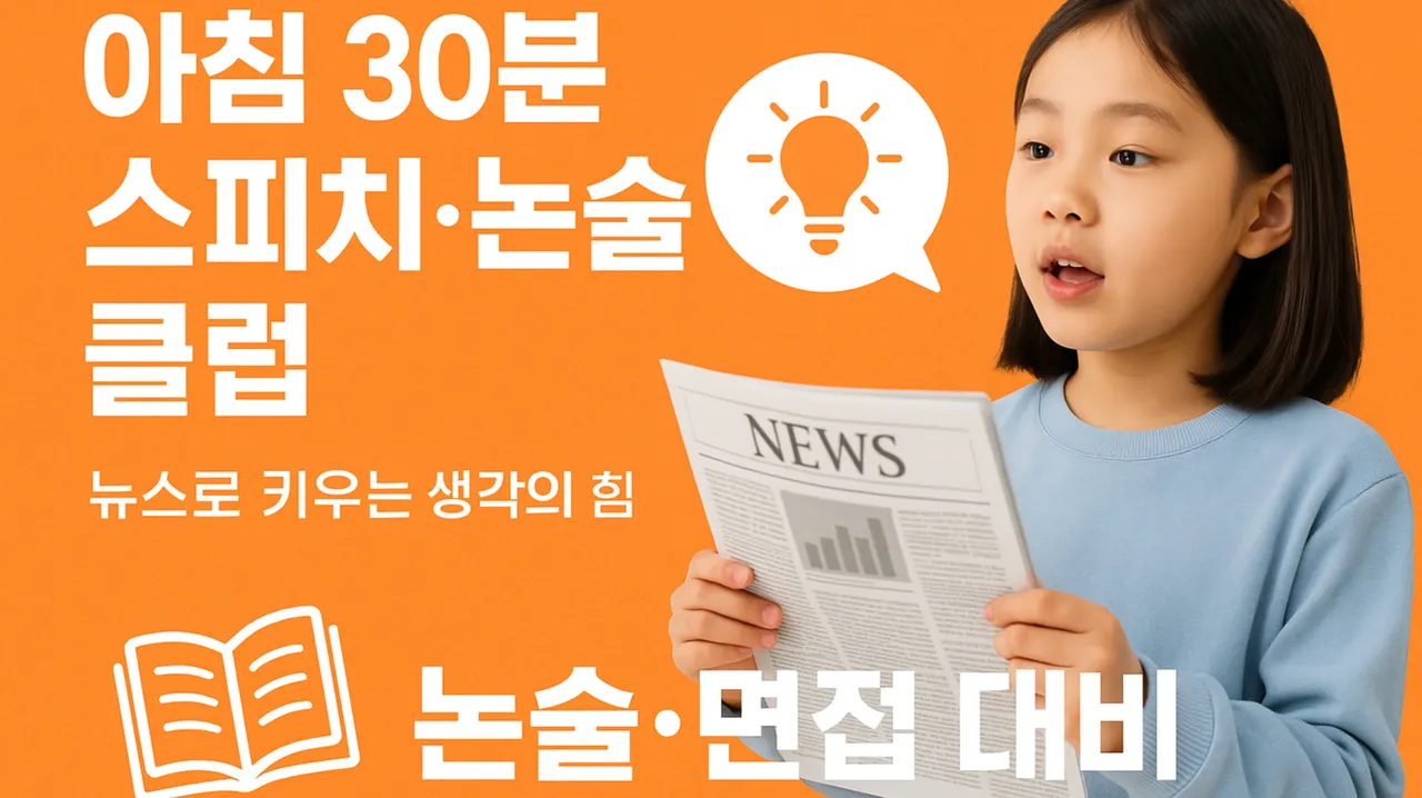[런칭40%특가] "아침30분 뉴스로 키우는 생각의 힘" (스피치논술 원데이특강)