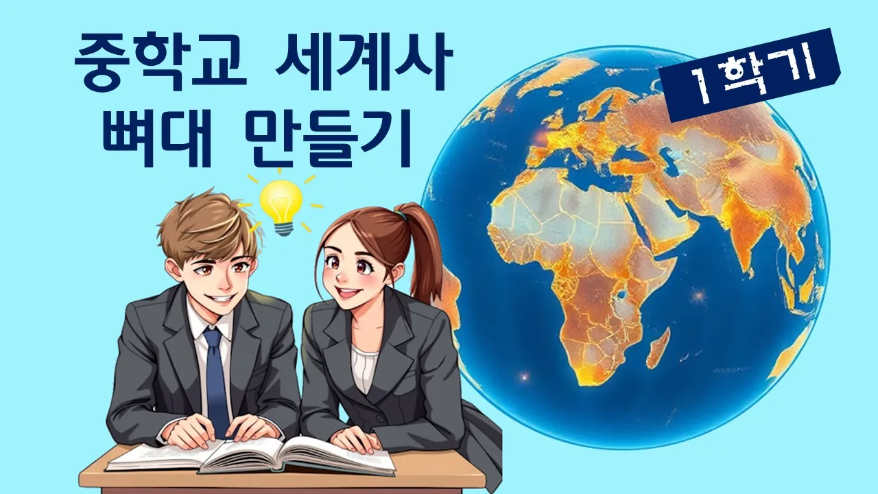 중학교 세계사 1학기 : 지도 위에 입체적으로 살아나는 세계사!