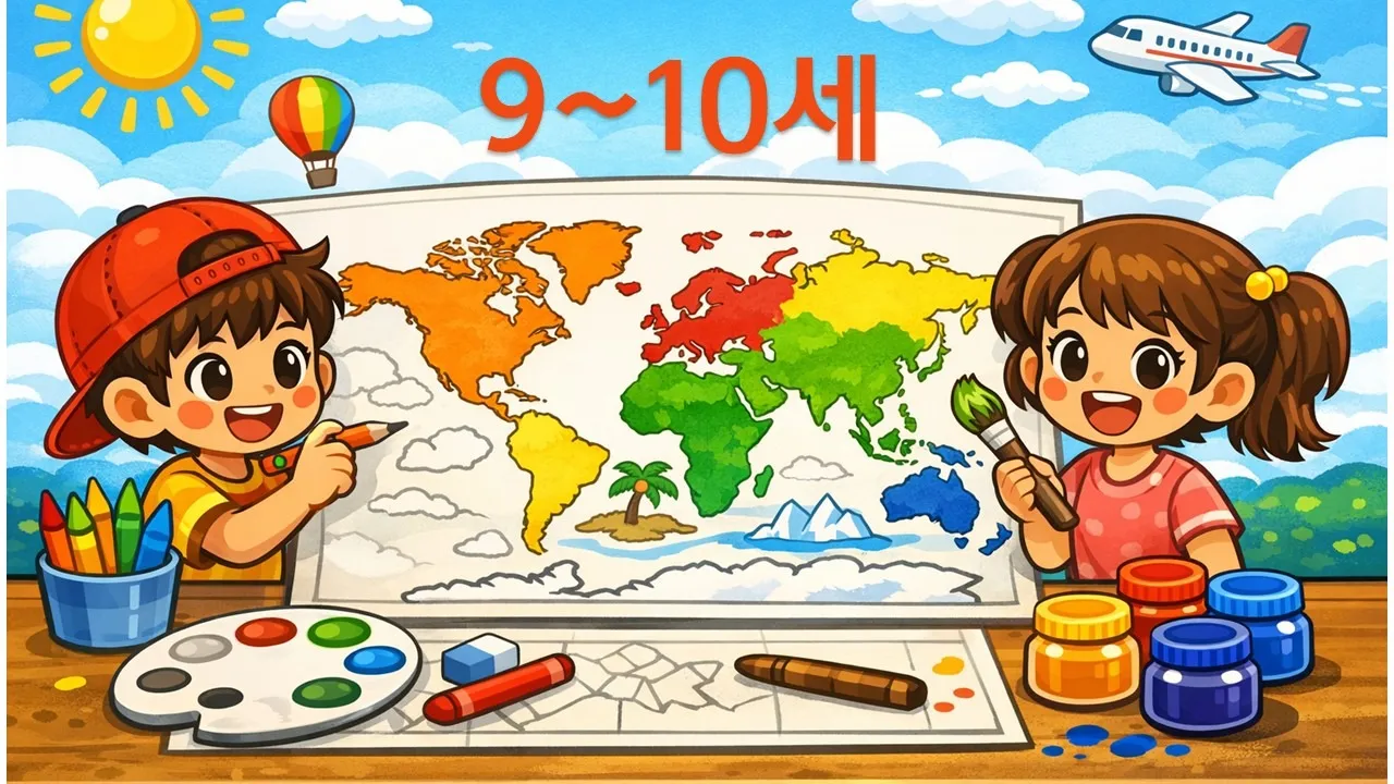 [9세-10세] 세계지도 뚝딱 그리기
