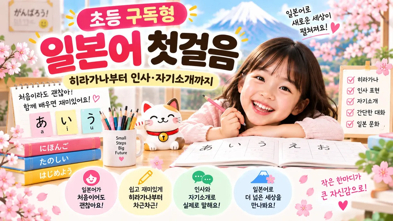[초등] 주 1회 40분 왕초보 일본어｜히라가나·회화·문장 만들기