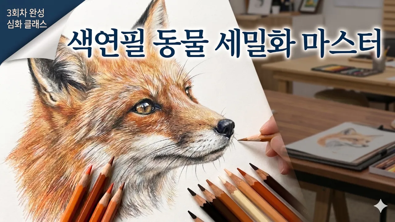[심화 클래스] 왕초보 탈출 : 색연필로 완성하는 고밀도 동물 세밀화 (3회완성)