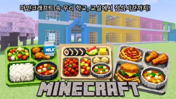마인크래프트 속 우리 학교, 교실에서 점심시간까지!