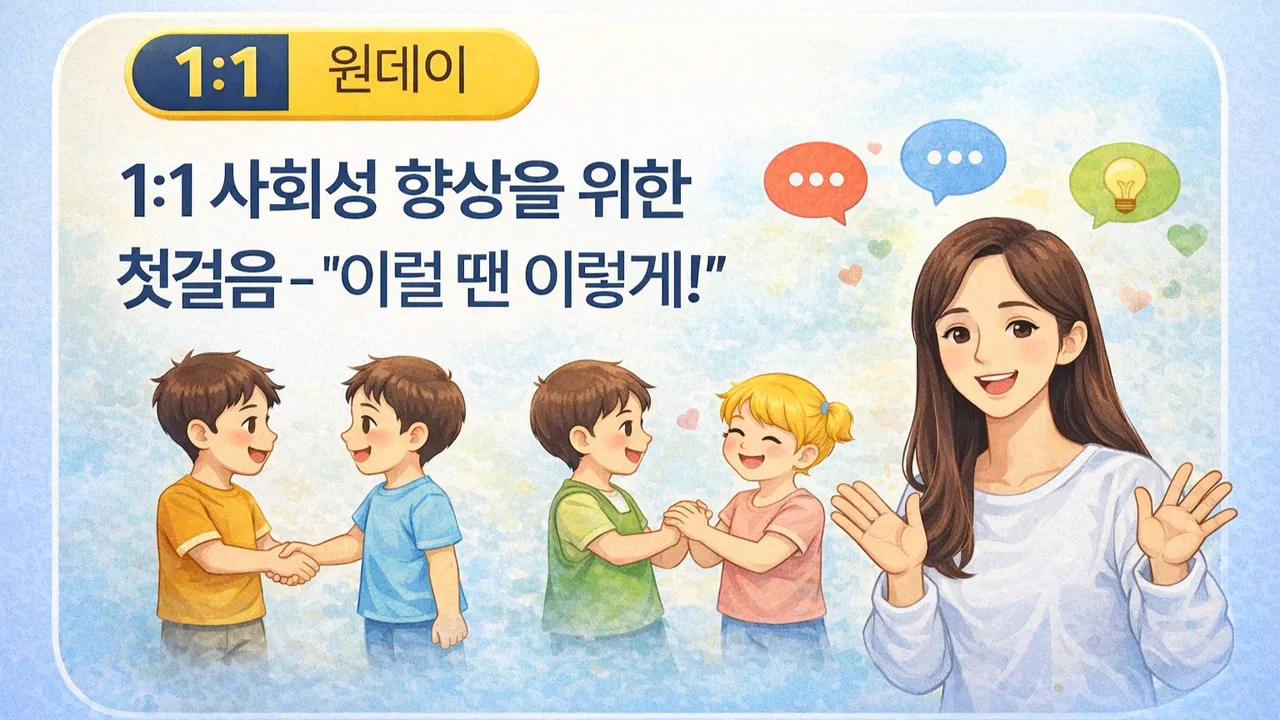(1:1) 사회성 향상을 위한 첫걸음 - "이럴 땐 이렇게!" 상황별 대화법 배우기