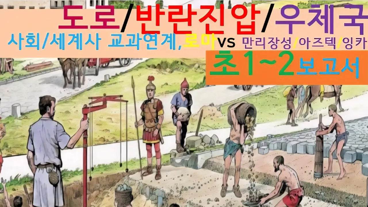 [로마 도로]대치동20년 경력쌤과vs만리장성,아즈텍,잉카Road System랜선여행 융복합!보고서(초1~2)