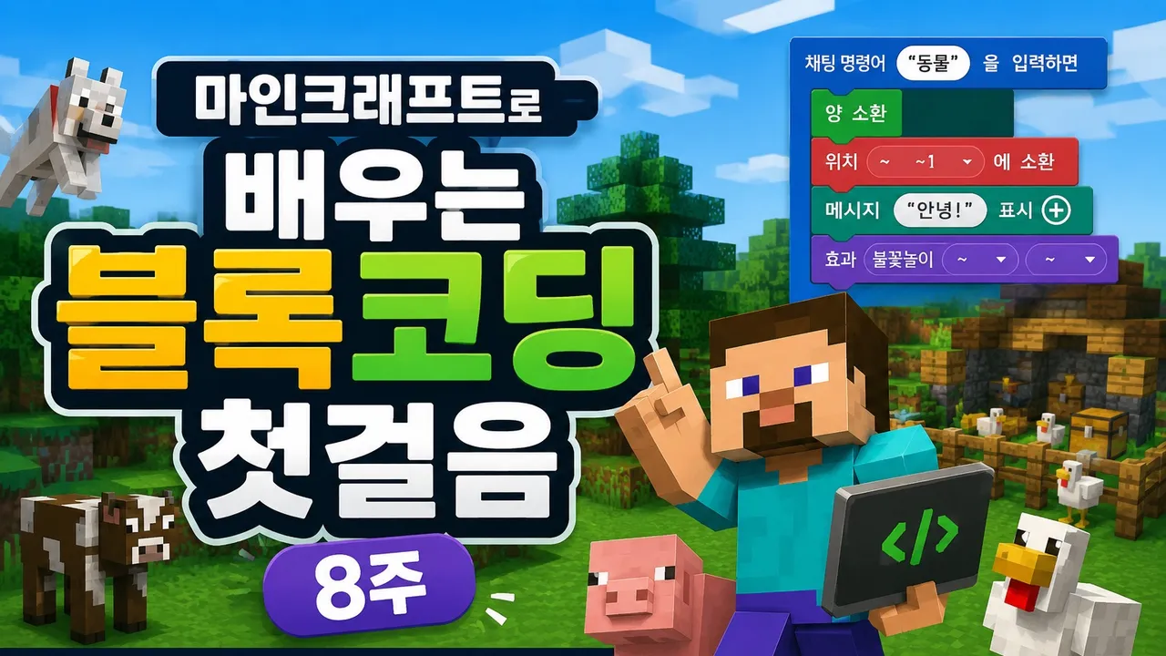 [new!]마인크래프트로 배우는 블록코딩 첫걸음 8주