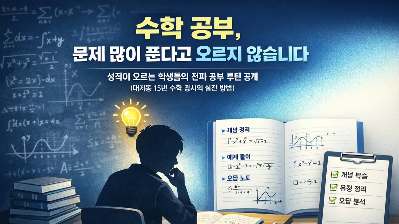 지금 하는 공부법 그대로면 1년 뒤에도 똑같은 성적입니다