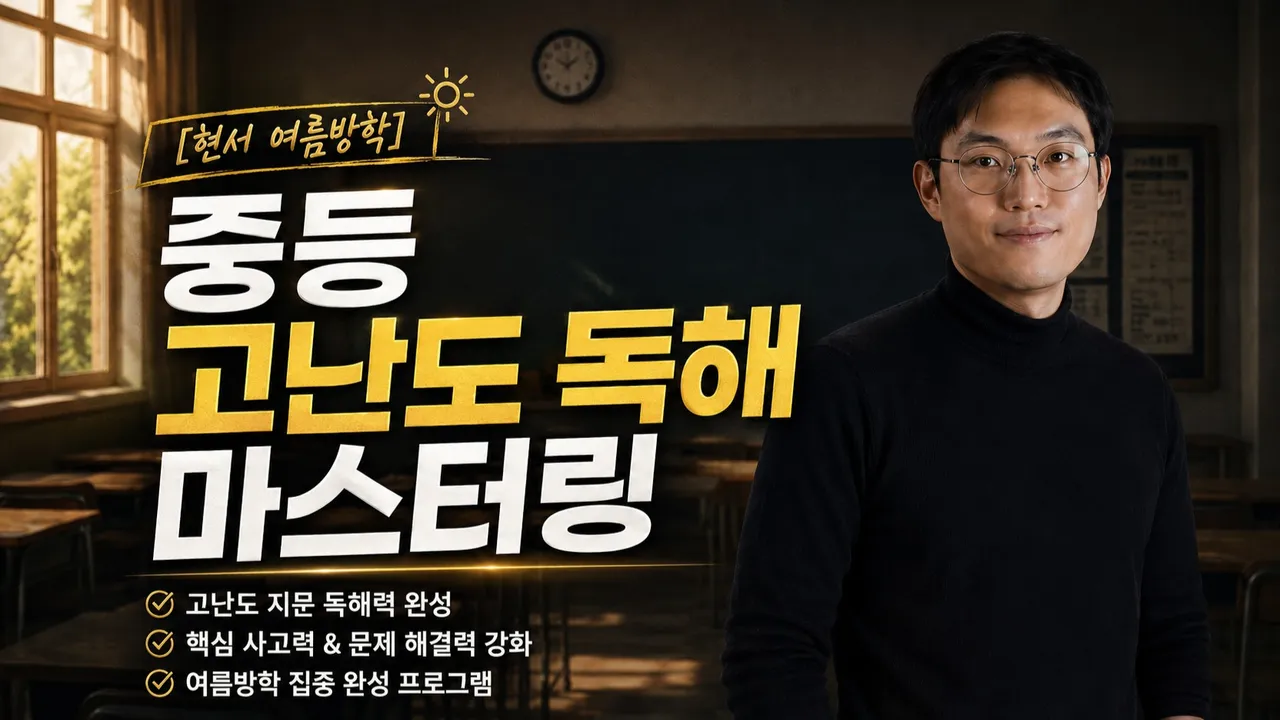 [여름방학 특강] 현서 중3 고난도 영어 독해 마스터링 6회 완성
