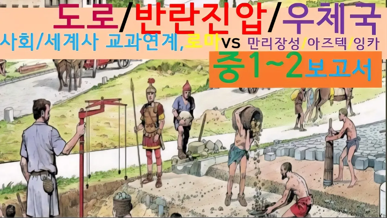 [로마 도로]대치동20년 경력쌤과vs만리장성,아즈텍,잉카Road System랜선여행 융복합!보고서(중1~2)