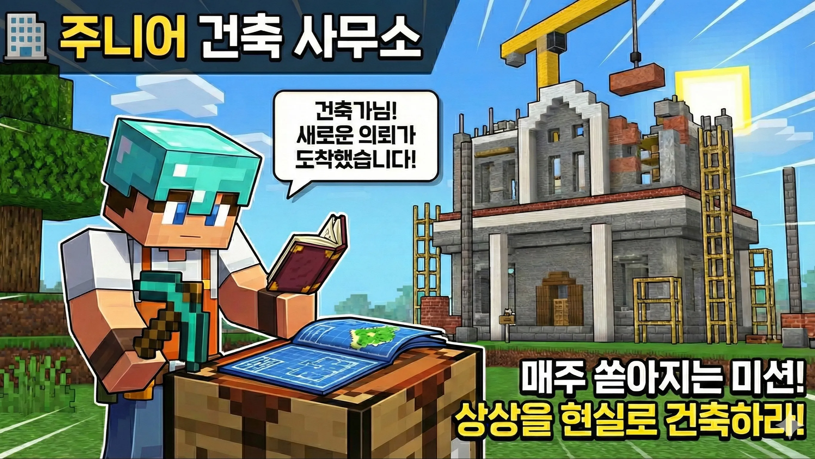 마인크래프트로 배우는 건축학개론! 공간지각력과 창의력을 키우는 <주니어 건축 사무소>