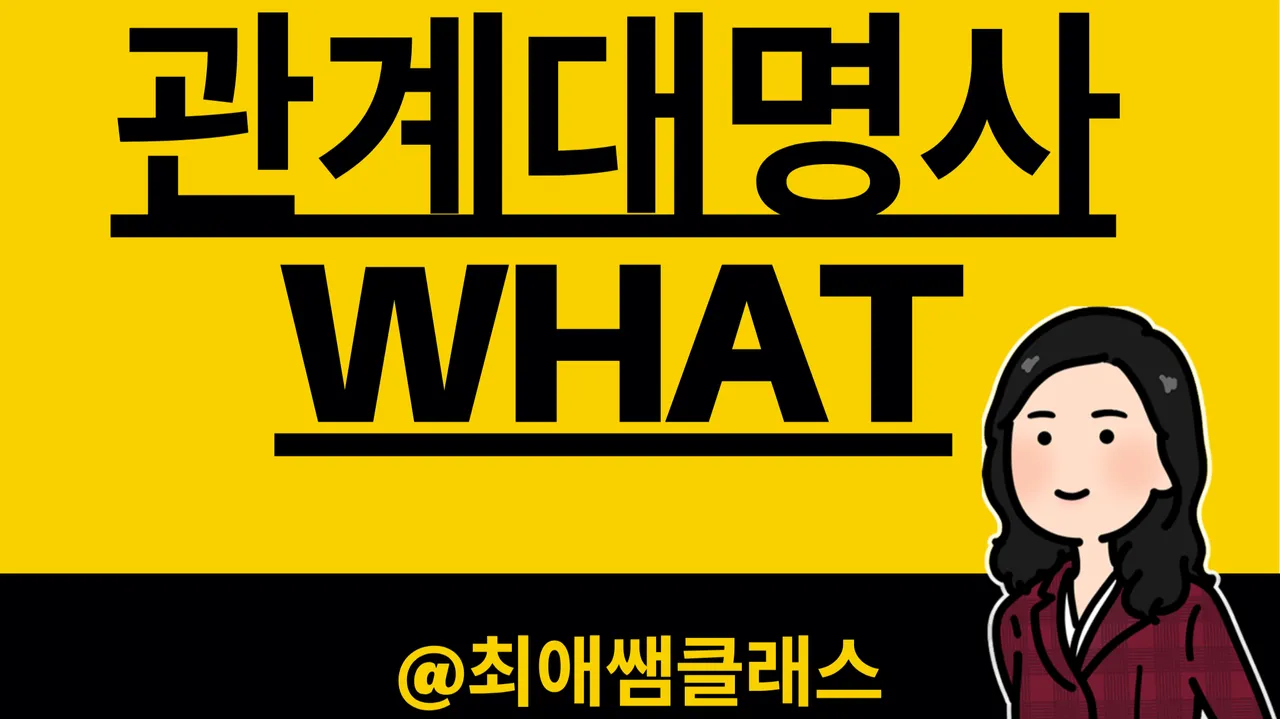 [최애쌤영문법] 한번에 끝내는 관계대명사 What! 다른 관계대명사와의 차이점을 완전정복!